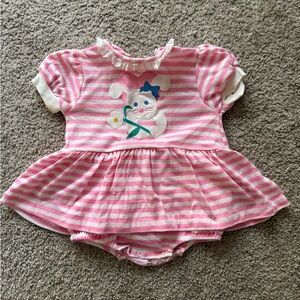 Vintage 1990s Baby Girl Melissa and Jackson Dress Bunny Design